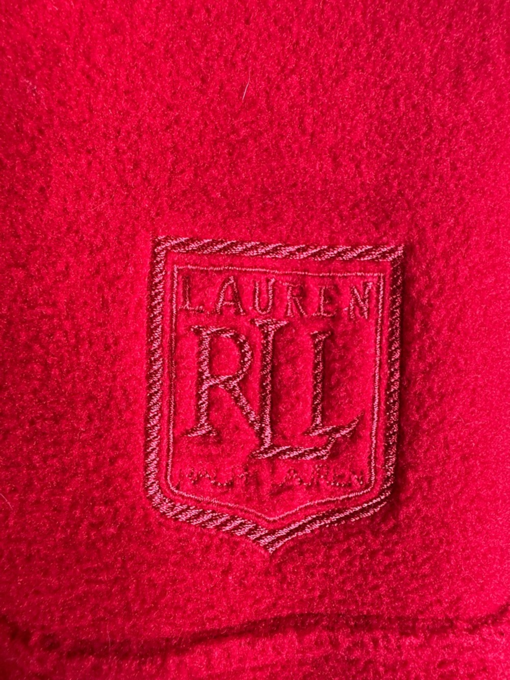 Lauren Ralph Lauren Red Vintage Women’s Pull Over Long Sleeve Fleece‎ Sweatshirt - Picture 3 of 9